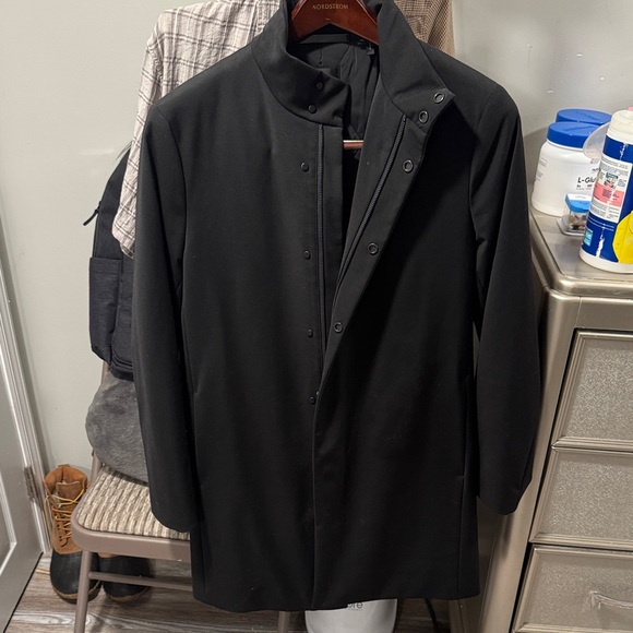 Theory Men's Classic Black Trench Coat